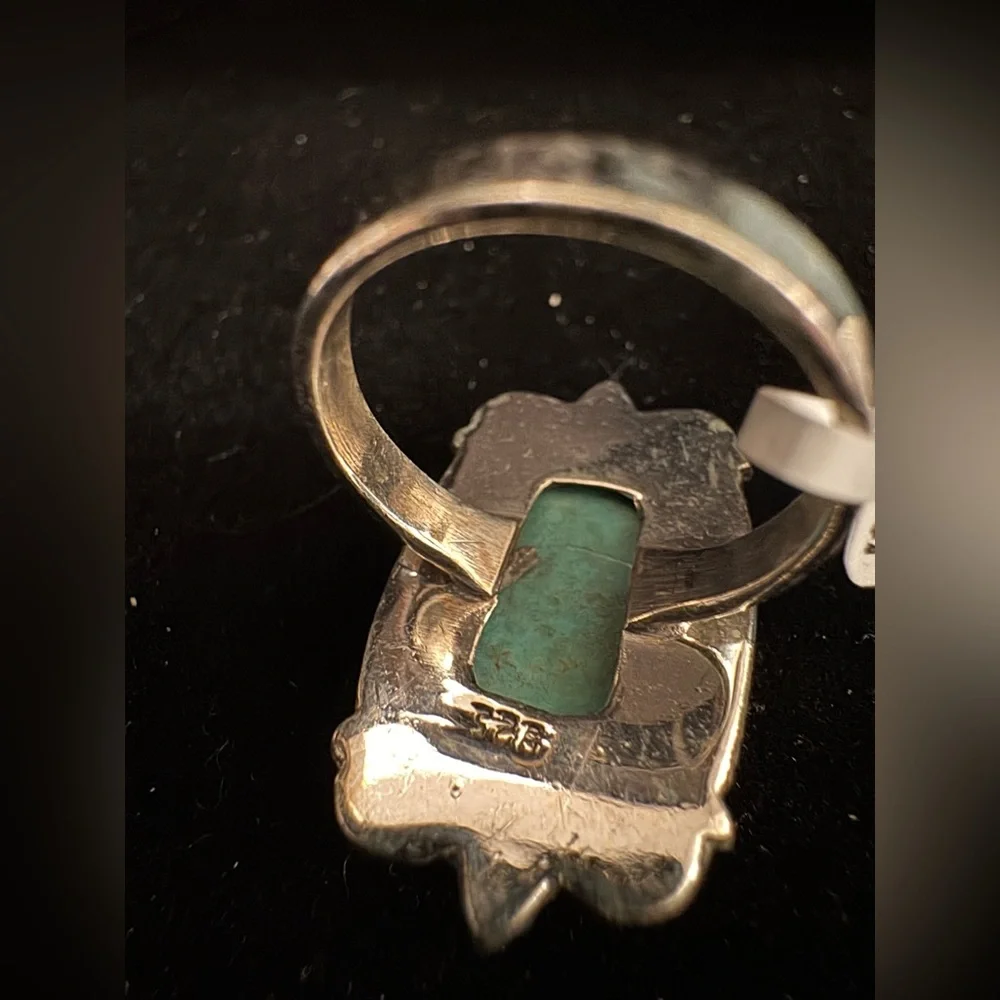 Genuine Turquoise‎ and Sterling Silver Women's Ring
